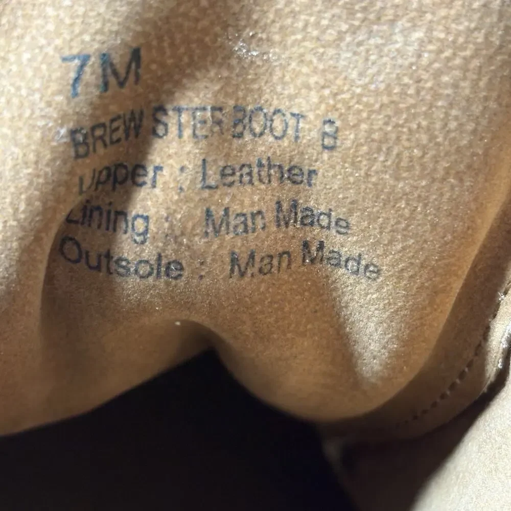 Kenneth Cole Reaction Men’s Boot Brewster Combat Leather Lace Up Brown Size 7